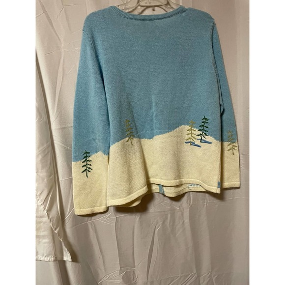Christopher & Banks Snowy Forest Scene Sweater, Size XL - Picture 4 of 5